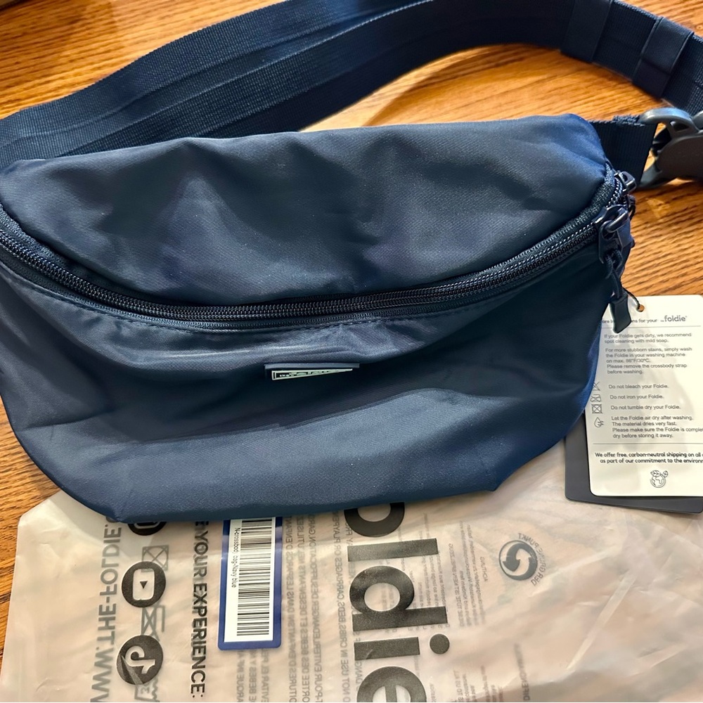 Deep Blue Crescent Belt Bag with Adjustable Strap